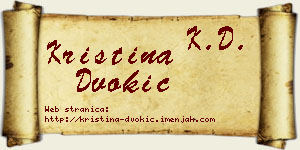 Kristina Dvokić vizit kartica
